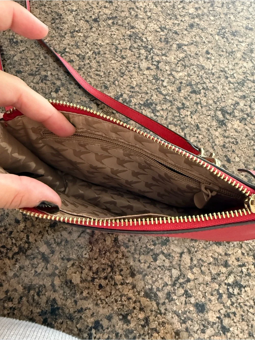 RED - Lo & Sons Waverley 2 Convertible Crossbody Bag - Red with Gold Hardware